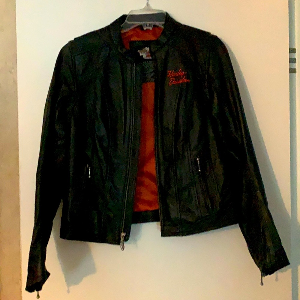 Harley Davidson Black Leather Riding Jacket